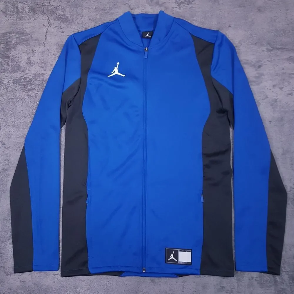 NIKE Air Jordan Flight Knit Full Zip Warmup Jacket Mens SMALL TALL Blue